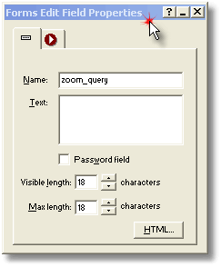 The entry field on the search FORM