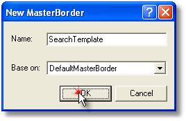 Creating a new master border for the search template