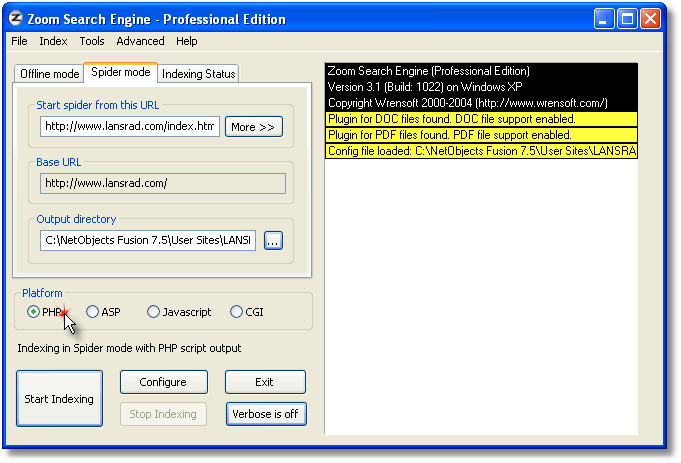 The custom Zoom spider mode settings